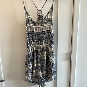 Lush Blue and White Romper